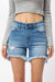 Shorts Femme Taille Haute Hi-Low Denim Moyen 4