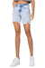 Shorts Midi Taille Haute Femme Denim Clair 0
