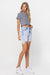 Shorts Midi Taille Haute Femme Denim Clair 3