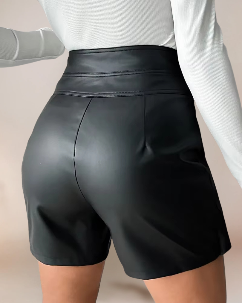 Shorts Taille Haute Patchwork Élégants pour Femmes 2