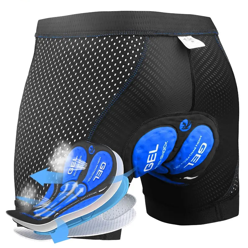 Shorts de Cyclisme pour Hommes Rembourrés en Gel 5D avec Grips Antidérapants 0