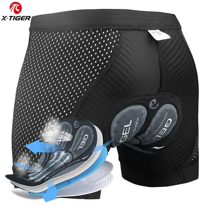 Shorts de Cyclisme pour Hommes Rembourrés en Gel 5D avec Grips Antidérapants 6