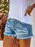 Shorts en Denim Rippés Frangés pour Femmes 1