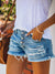 Shorts en Denim Rippés Frangés pour Femmes 2