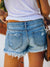 Shorts en Denim Rippés Frangés pour Femmes 3