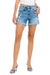 Shorts en Denim Taille Haute à Manches Roulées 0