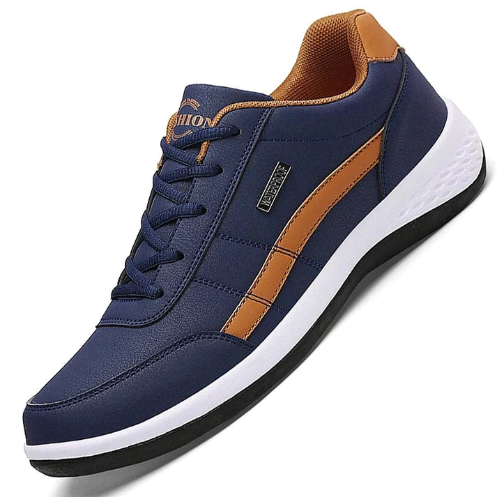 Sneakers Pour Hommes Modernes Cuir Textile Avec Semelle Orthopédique 0