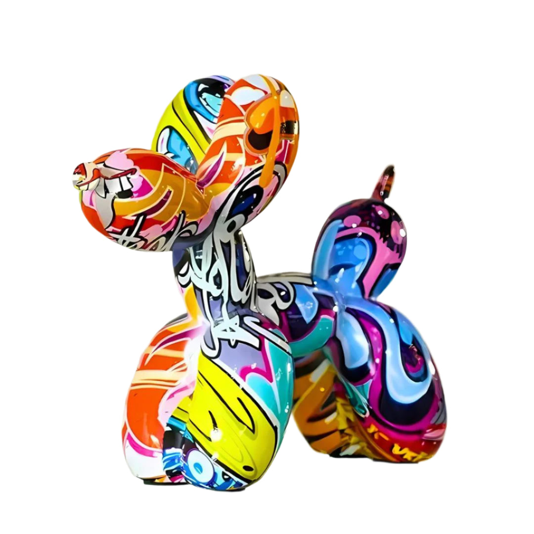 Statue Décoration Chien Ballon Graffiti Résine 30 cm 0