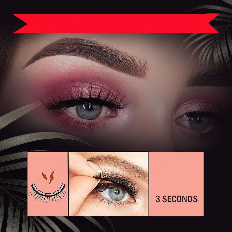 Faux Cils Naturels Réutilisables Autocollants Légers et Confortables Fibres Synthétiques-3