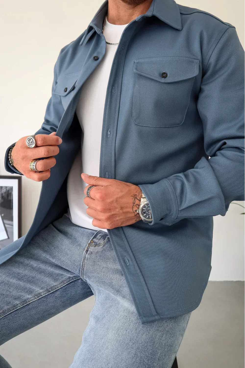 Surchemise Homme Décontractée Moderne pour Toutes Occasions 9
