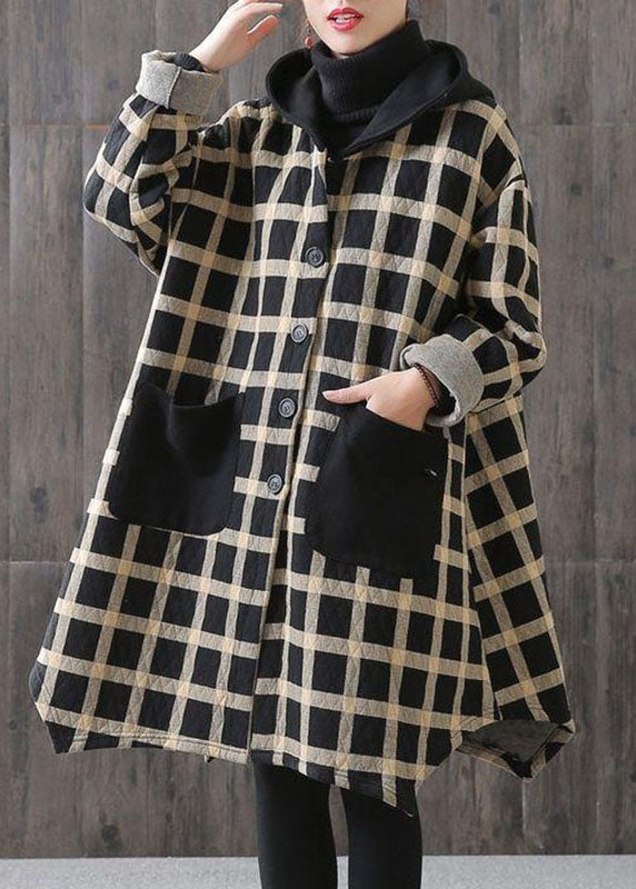 Sweat Femme à Capuche à Carreaux avec Poches 1