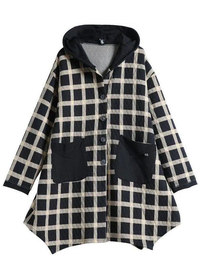 Sweat Femme à Capuche à Carreaux avec Poches 4