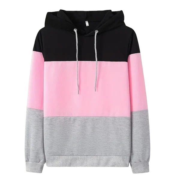 Sweat Shirt Femme Color Block Décontracté à Manches Longues 0