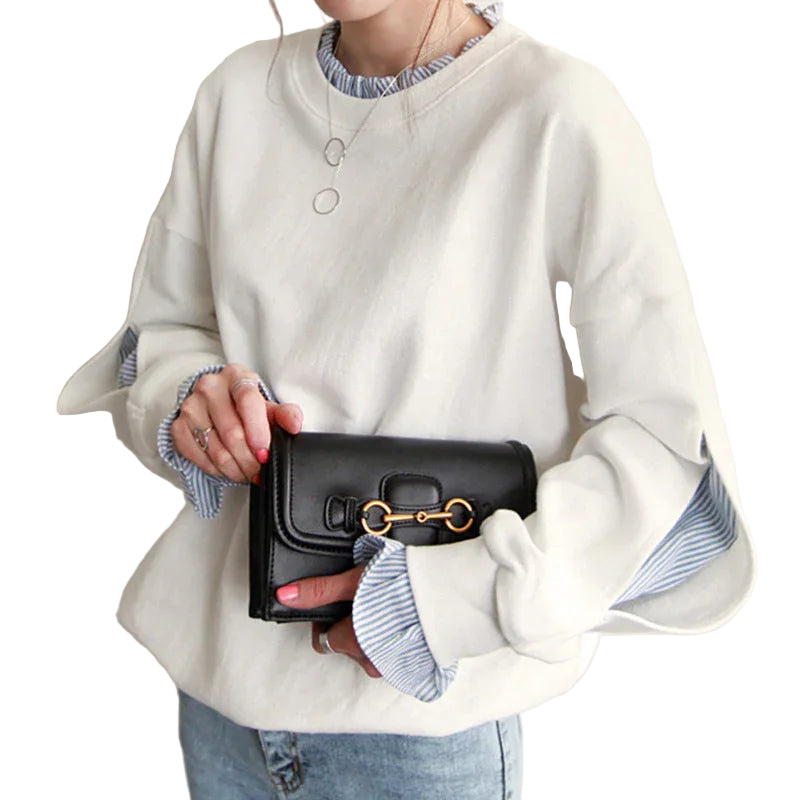 Sweat Shirt Femme Surdimensionné Avec Volants 0