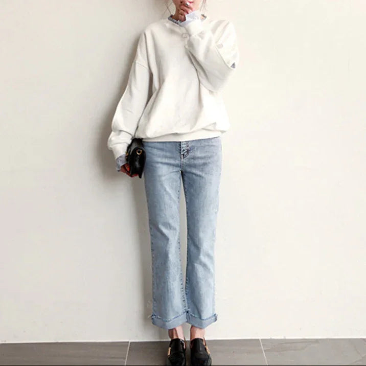 Sweat Shirt Femme Surdimensionné Avec Volants 2
