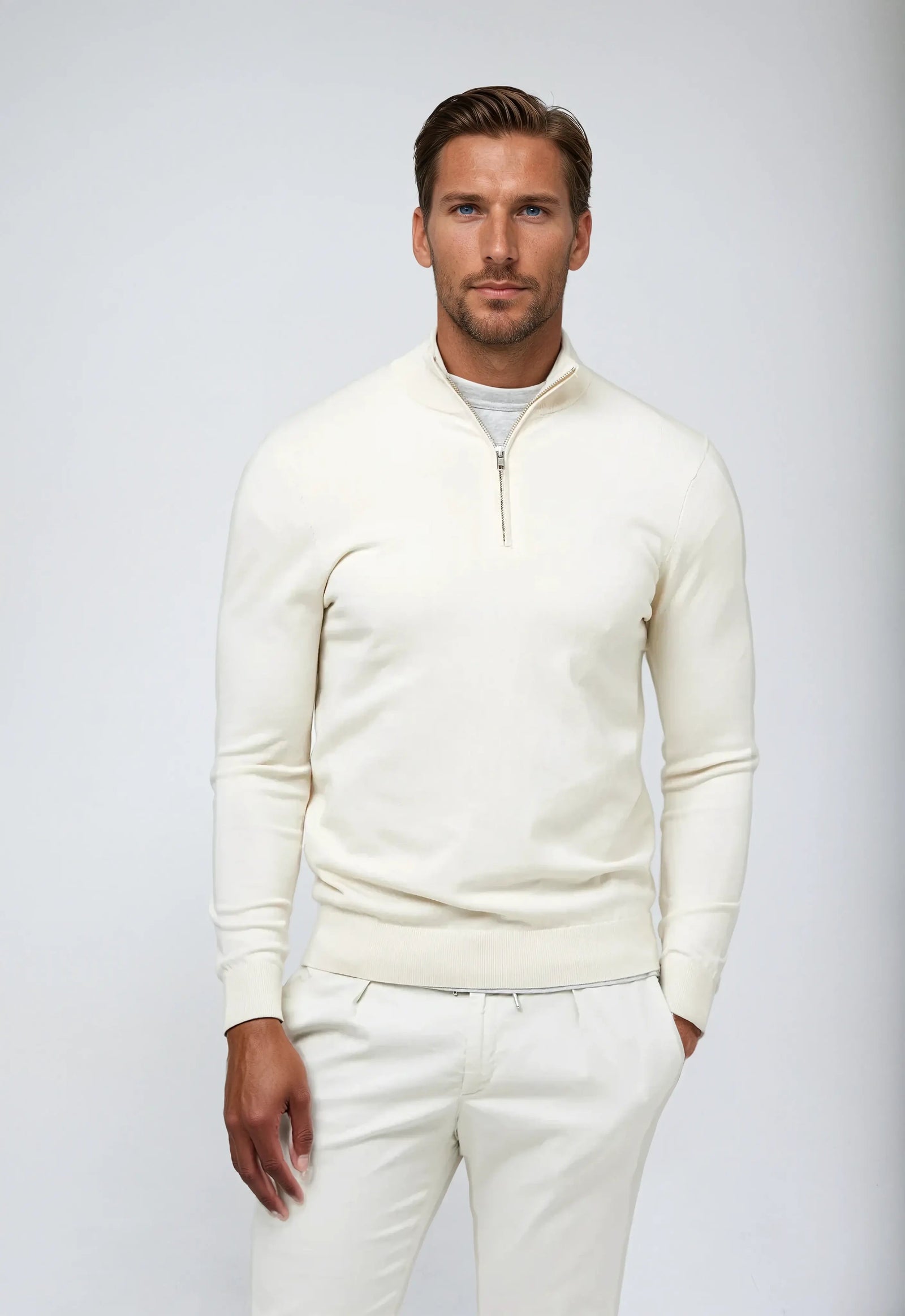Sweat Shirt Homme Demi-Fermeture Modern Style 0
