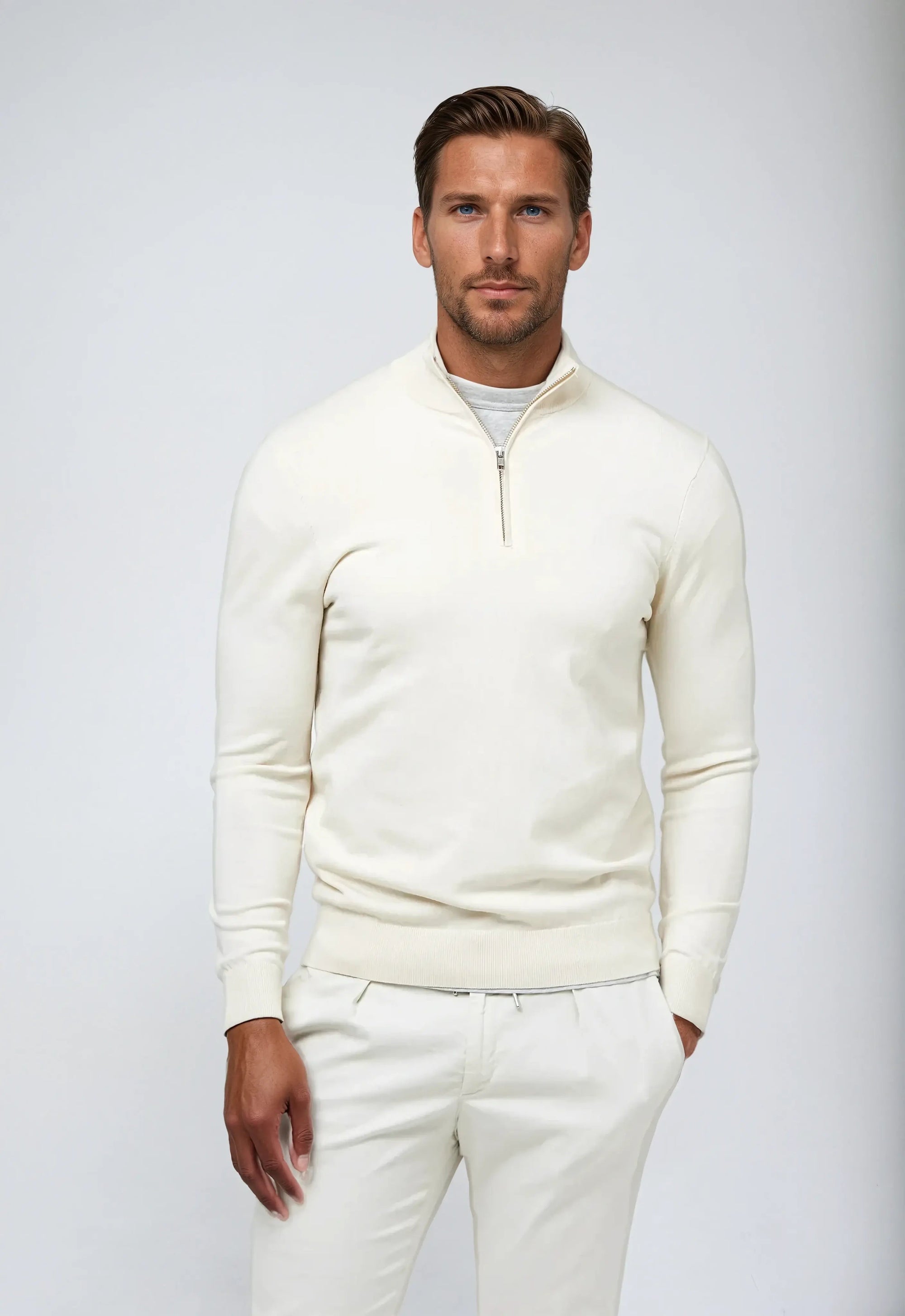 Sweat Shirt Homme Demi-Fermeture Modern Style 0