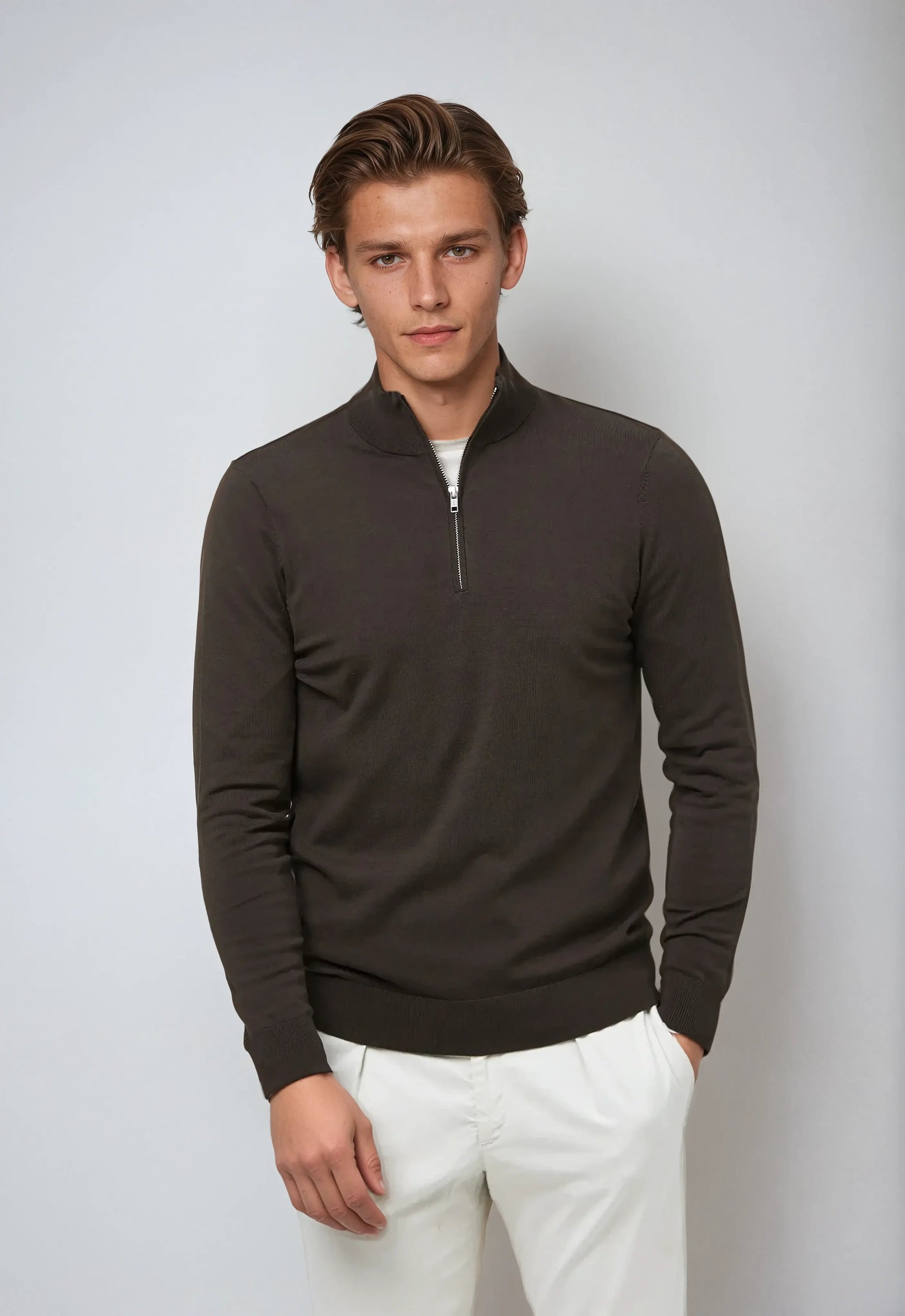 Sweat Shirt Homme Demi-Fermeture Modern Style 3