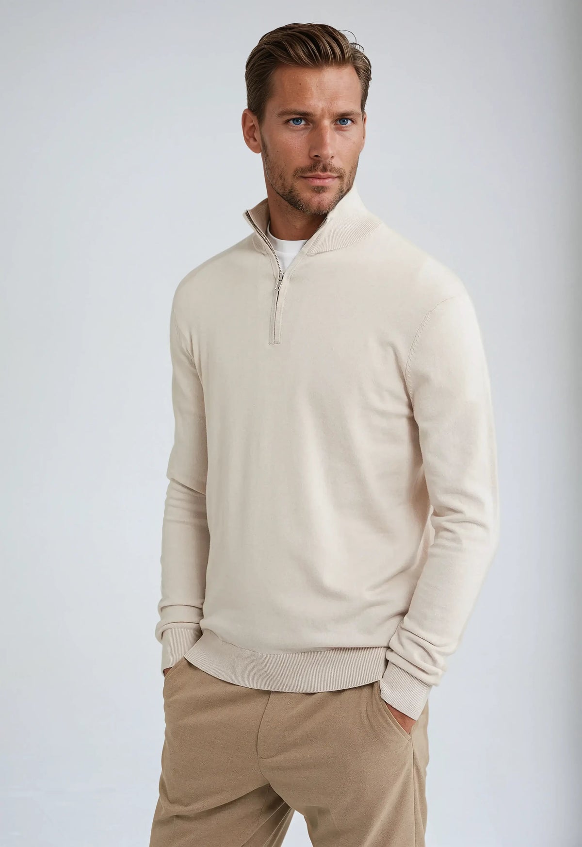 Sweat Shirt Homme Demi-Fermeture Modern Style 5