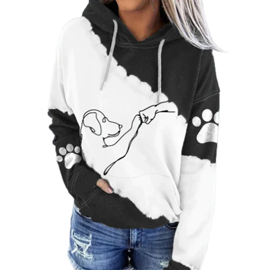 Sweat à Capuche Femme Imprimé Chien Tendance 0