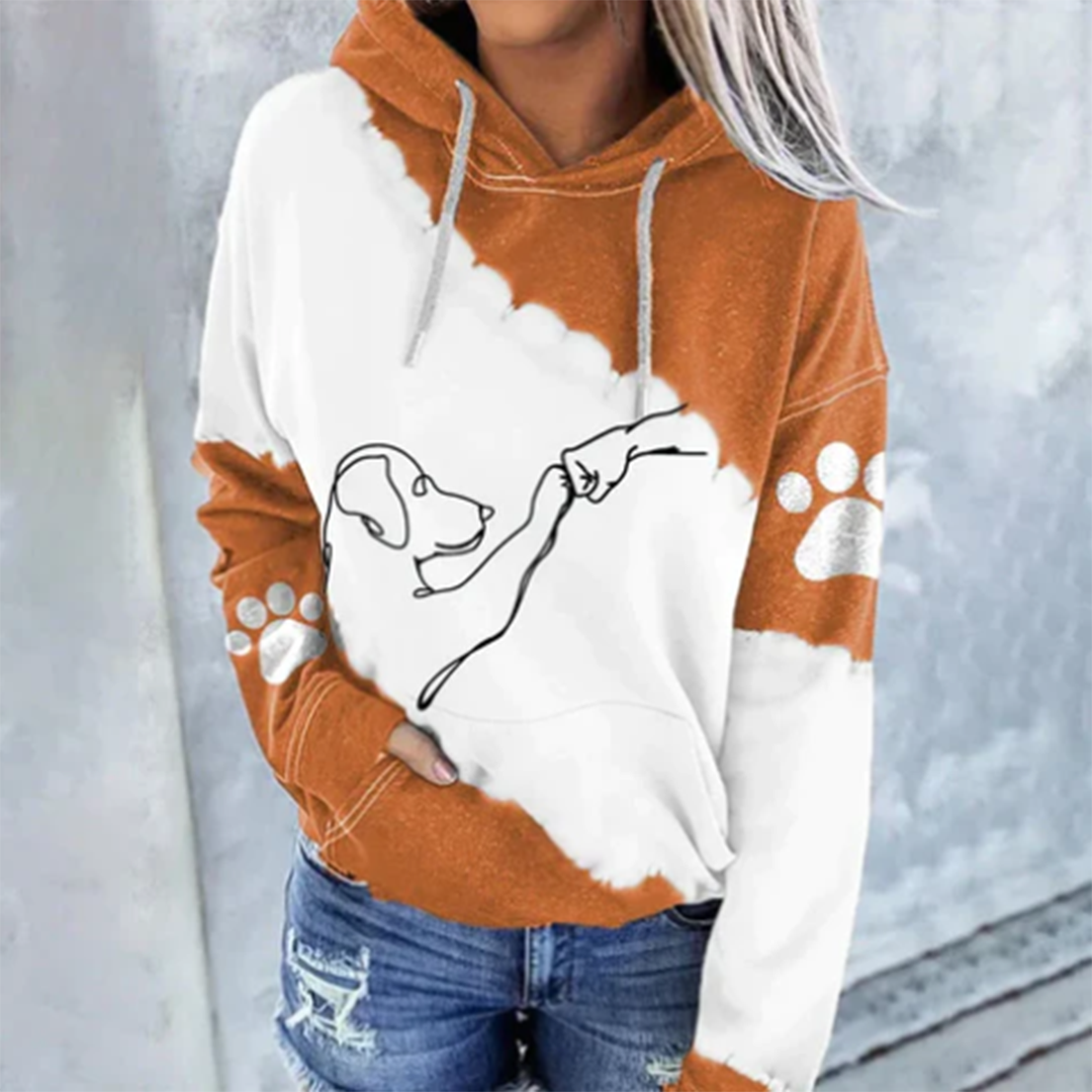 Sweat à Capuche Femme Imprimé Chien Tendance 4