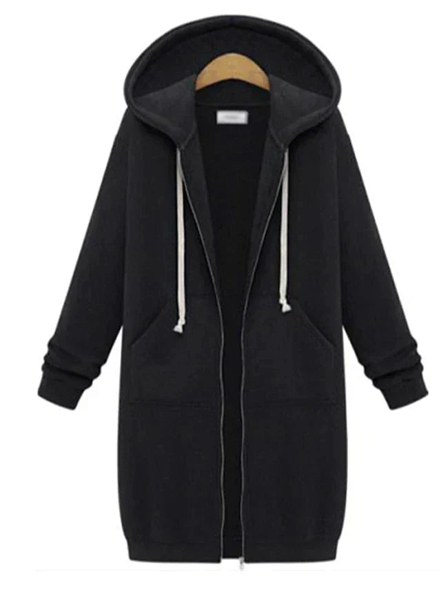 Sweat à Capuche Zippé Long pour Femme 0