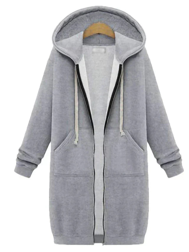 Sweat à Capuche Zippé Long pour Femme 3