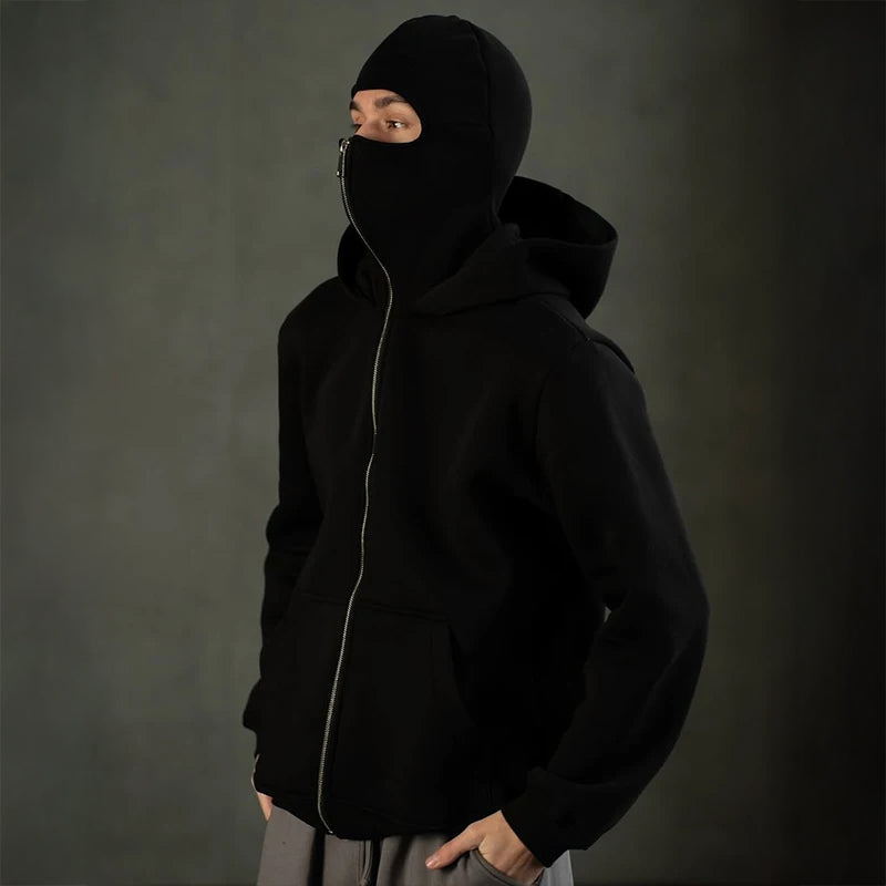 Sweat à Capuche Zippé avec Masque Intégré 3