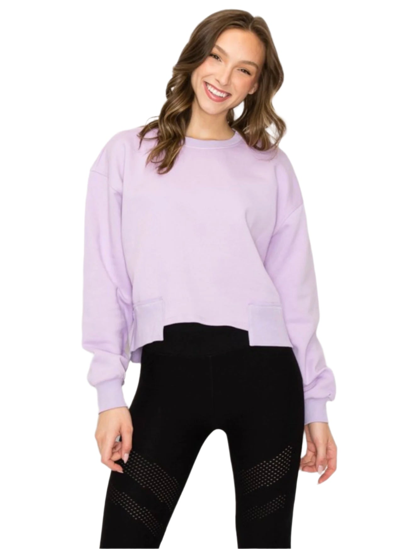 Sweatshirt Court Oversize Femme en Coton 0