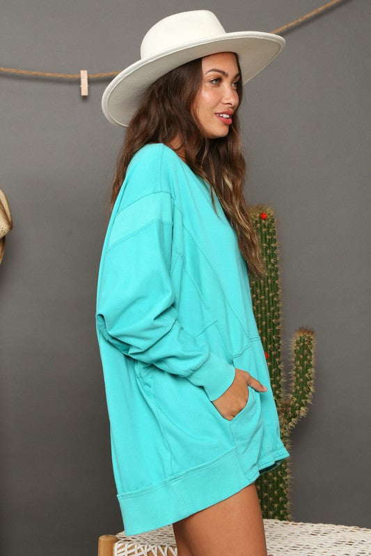 Sweatshirt Femme Contrasté en Terry Français 2