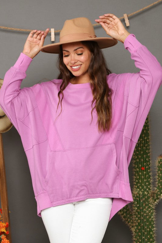 Sweatshirt Femme Contrasté en Terry Français Moderne 1