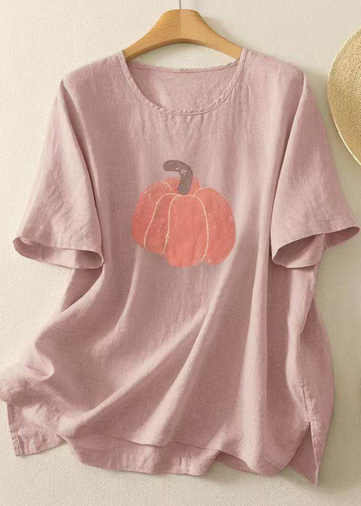 T-shirt Femme Col Rond Imprimé Style Décontracté Été 1