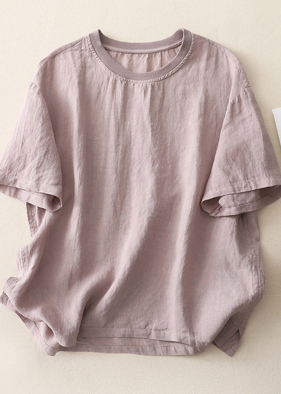 T-shirt Femme Grande Taille Col Rond Décontracté Été 4
