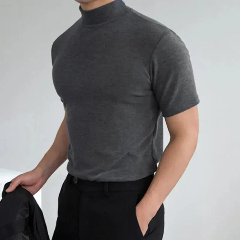 T-shirt décontracté à col montant pour homme, idéal au quotidien 2