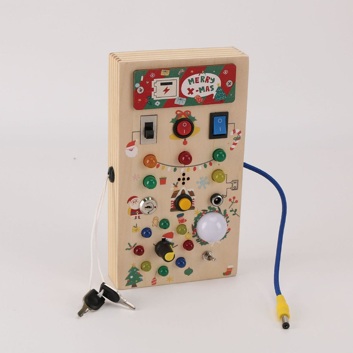 Tableau d'activités Montessori en bois avec lumières LED 3