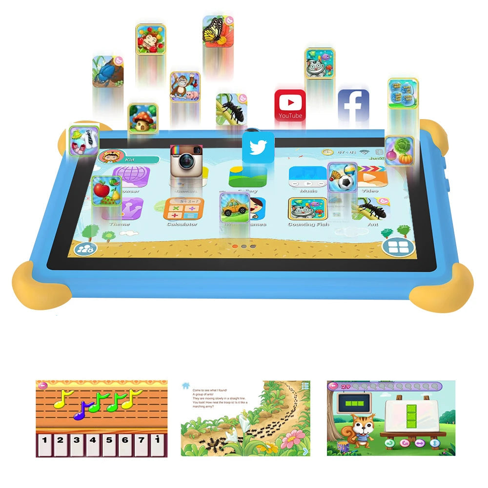 Tablette Enfant 7 Pouces Android 12 4 Go RAM 64 Go ROM 4