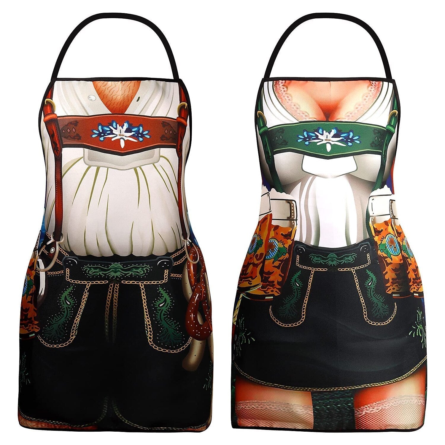 Tablier de Cuisine Traditionnel Bavarois Motifs Amusants en Tissu Résistant pour Couples 2