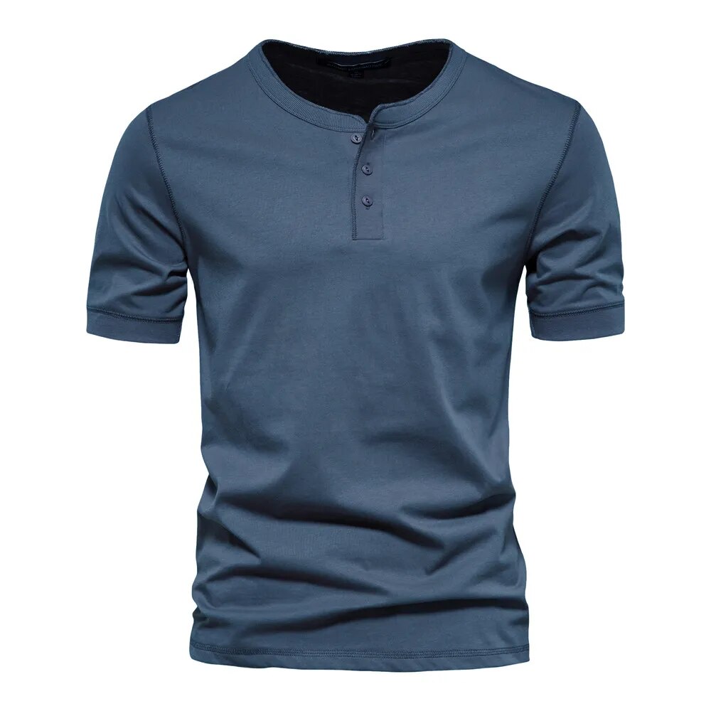 Tee Shirt Homme Col Élégant Coton Respirant