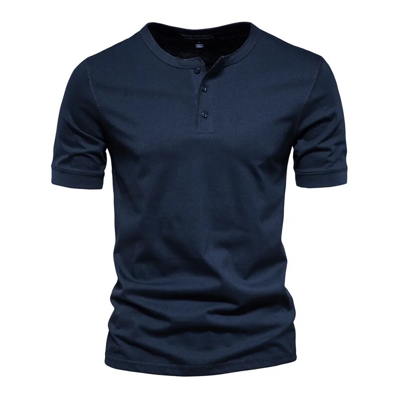 Tee Shirt Homme Col Élégant Coton Respirant