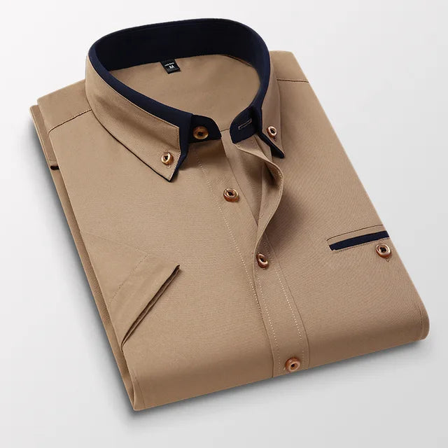 Chemise Homme Manche Courte en Coton Polyvalente 5