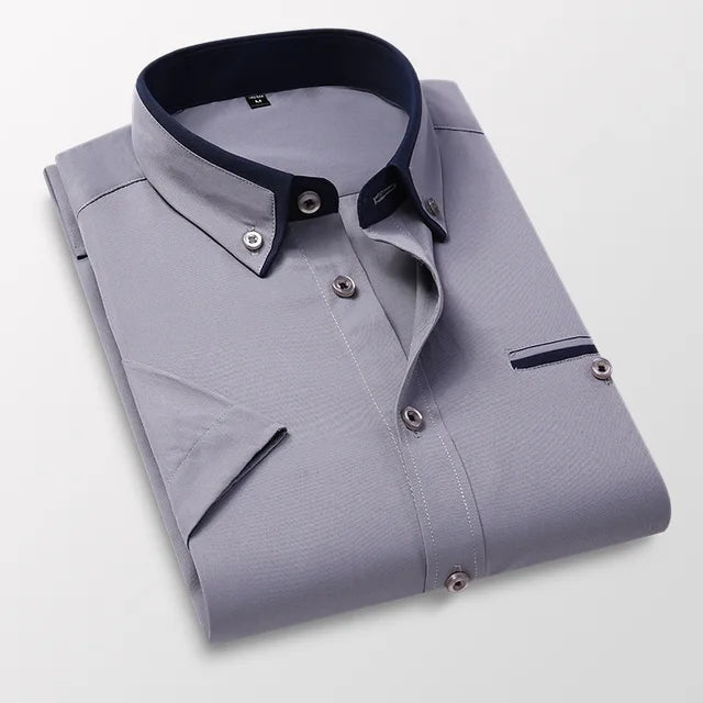 Chemise Homme Manche Courte en Coton Polyvalente 4