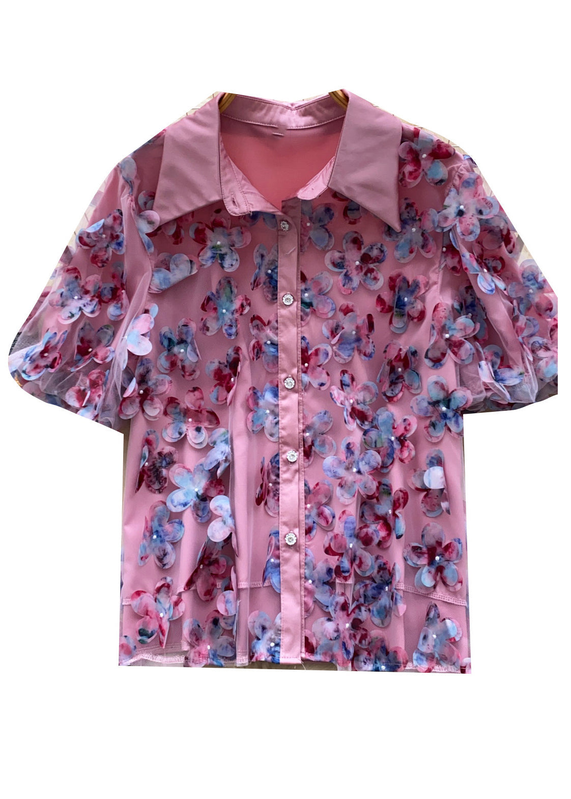 Top Femme Imprimé Paillettes Tulle Estival 4