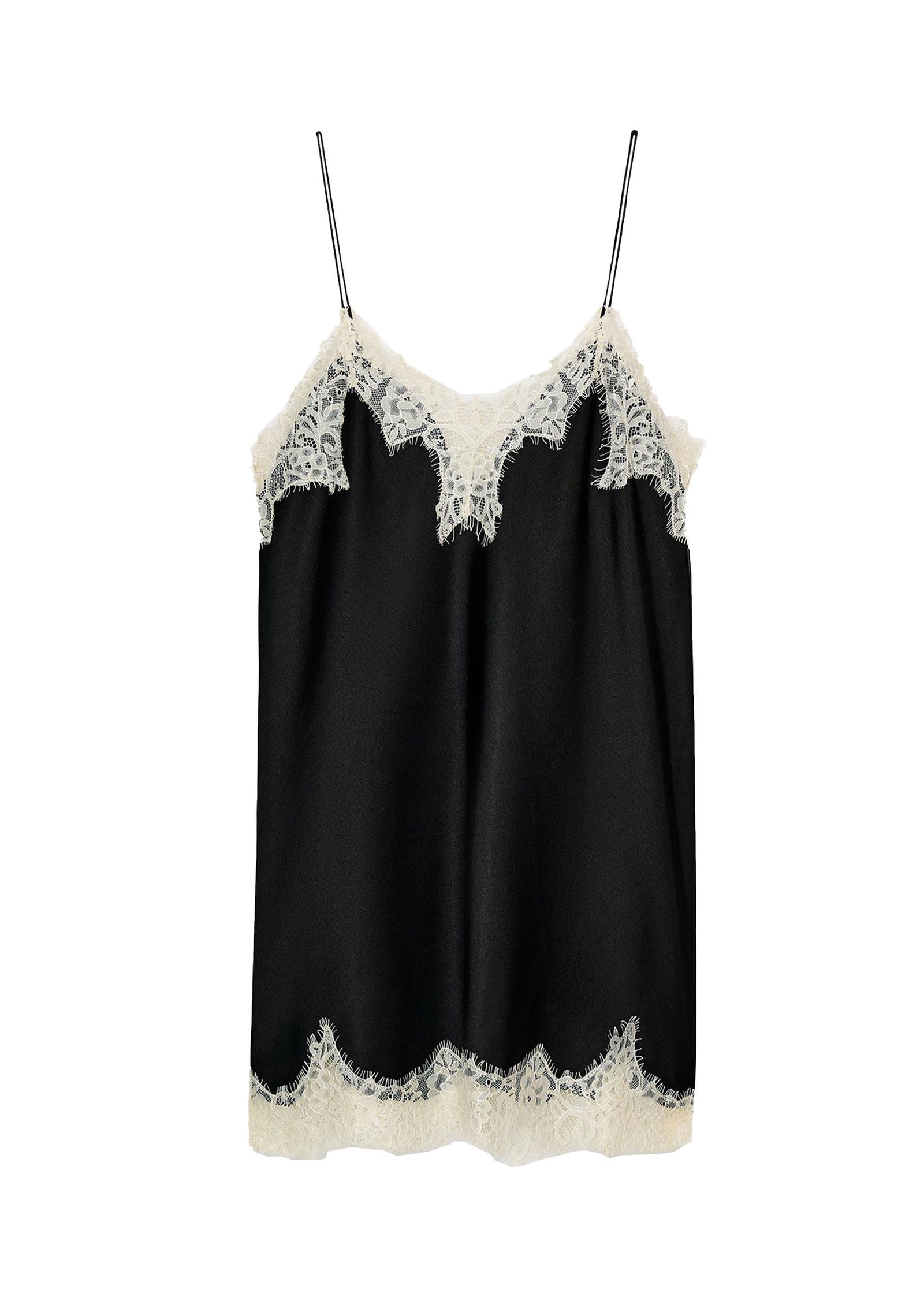 Top Femme Patchwork Dentelle Bretelles Spaghetti 4
