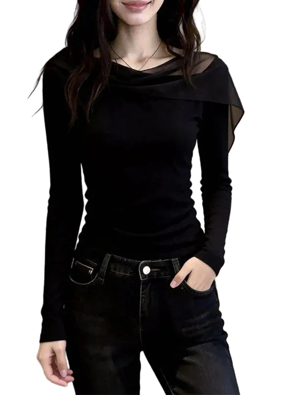 Top Femme Patchwork Tulle Automnal 0