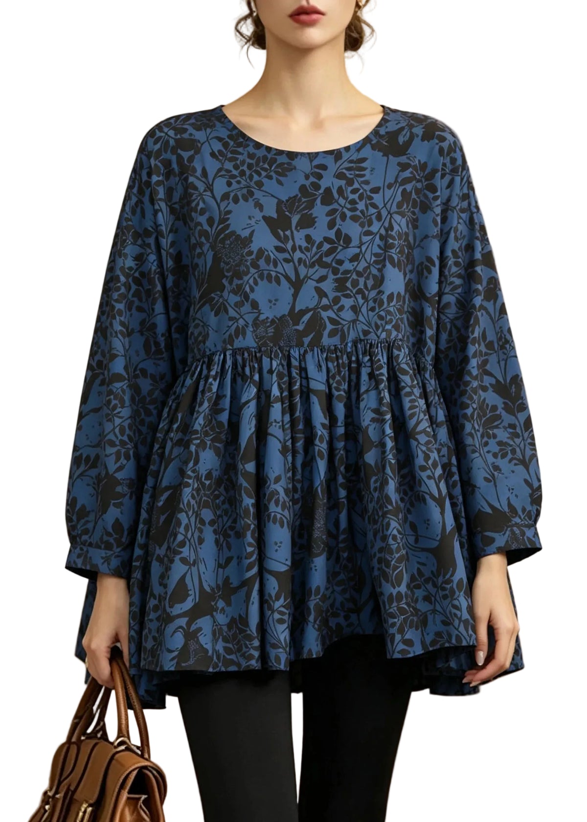 Top Femme Patchwork à Imprimé Froissé Automnal 0