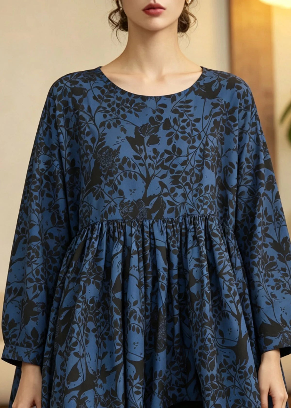 Top Femme Patchwork à Imprimé Froissé Automnal 1