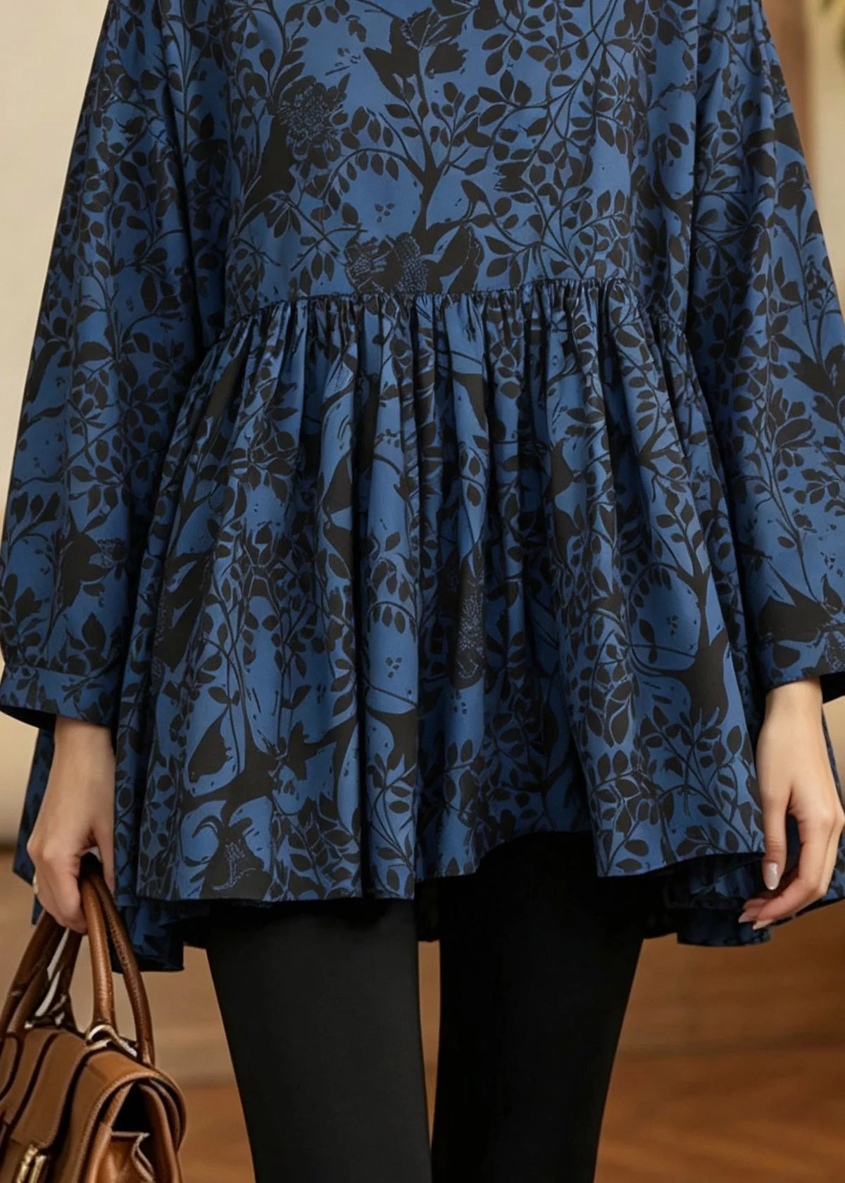 Top Femme Patchwork à Imprimé Froissé Automnal 3