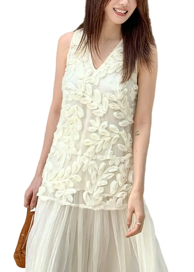 Top Femme Tulle Floral Estival 0