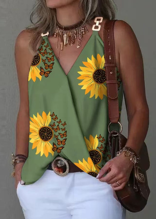 Top Femme à Col V avec Boucle Métallique Style Estival 3