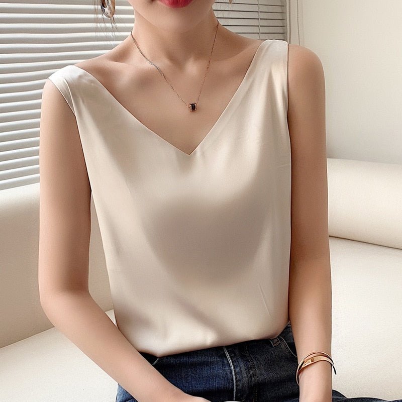 Top à col en V pour femmes Chic 6